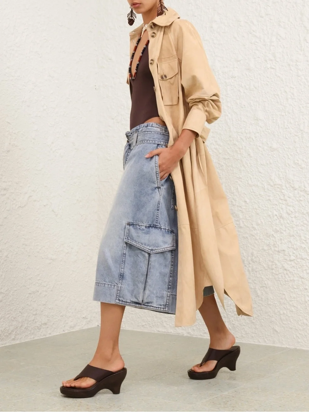 Light Wash Denim JORTS with Belt